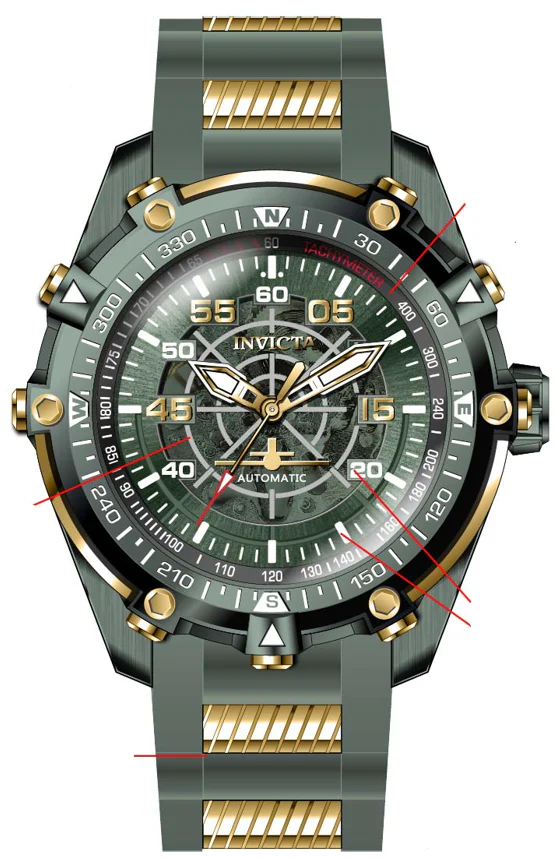 Band For Invicta Aviator Men 44655