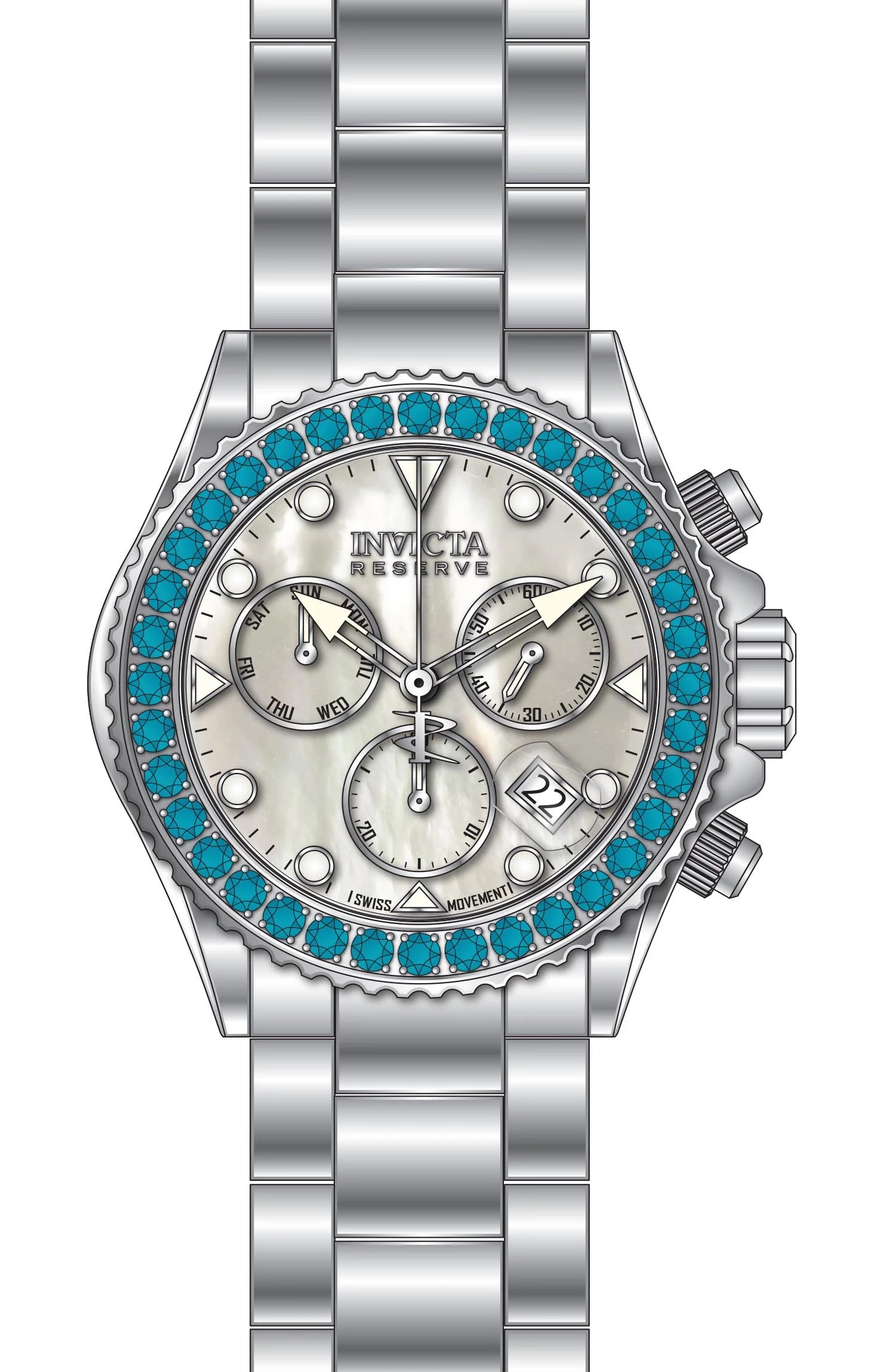 Band For Invicta Reserve Grand Diver Men 51626