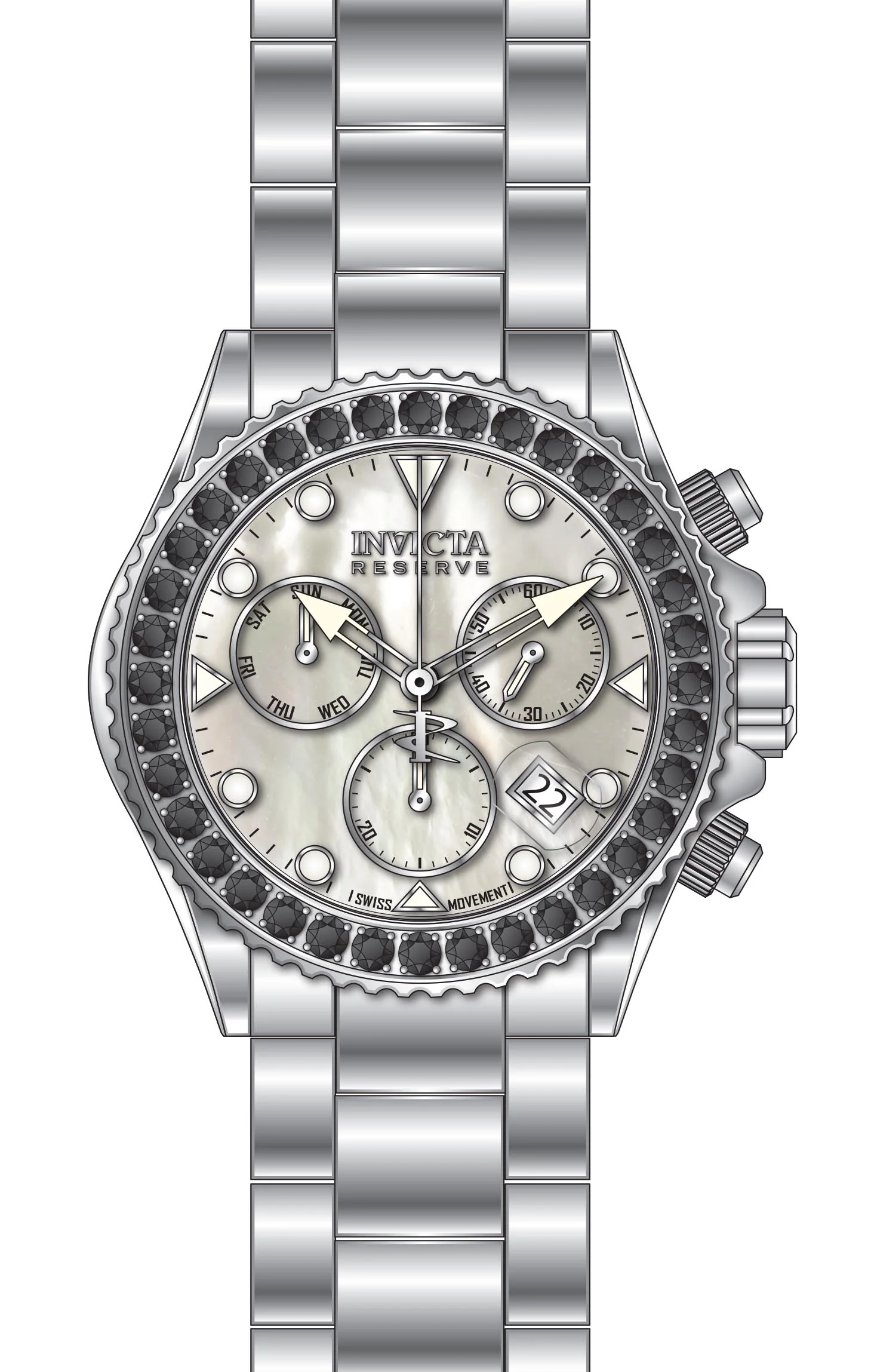 Band For Invicta Reserve Grand Diver Men 51627