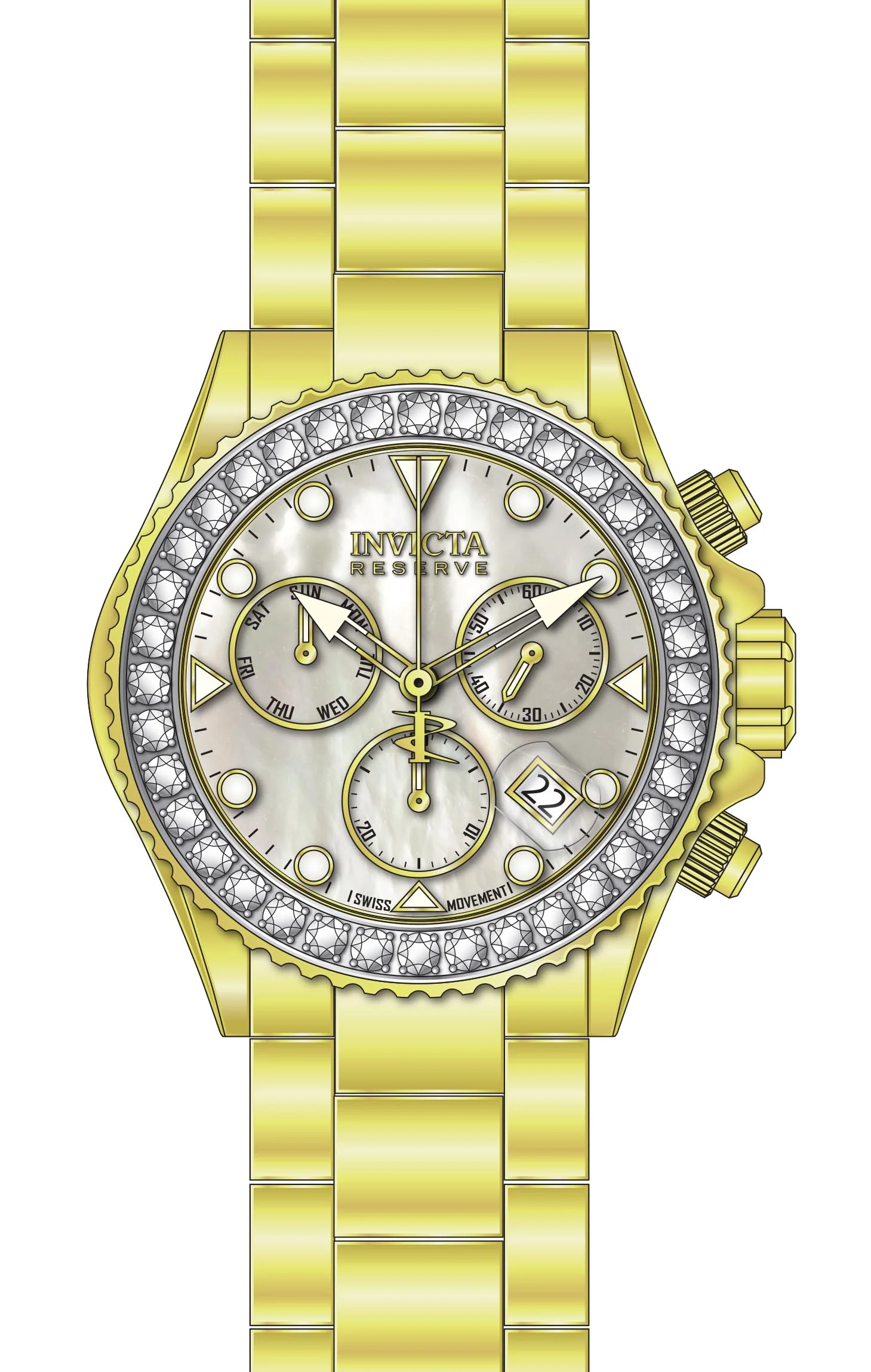 Band For Invicta Reserve Grand Diver Men 51628