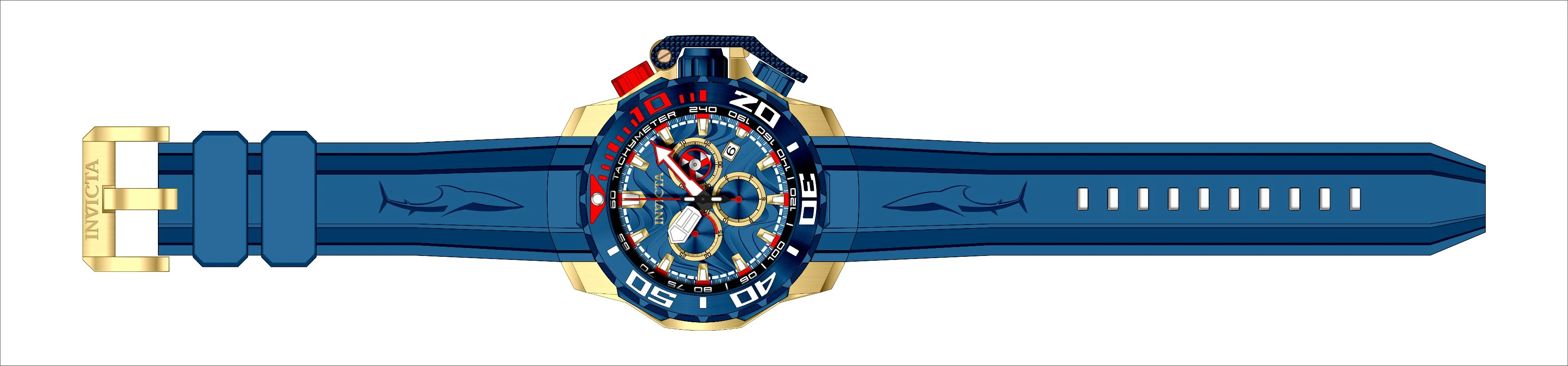 Band For Invicta Sea Hunter Men 45555